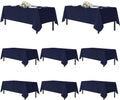 sancua Navy Blue Tablecloths for 6 ft Rectangle Tables - 8 Pack