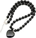 Green Aventurine Heart Necklace for Women - 8mm Beaded Gemstone
