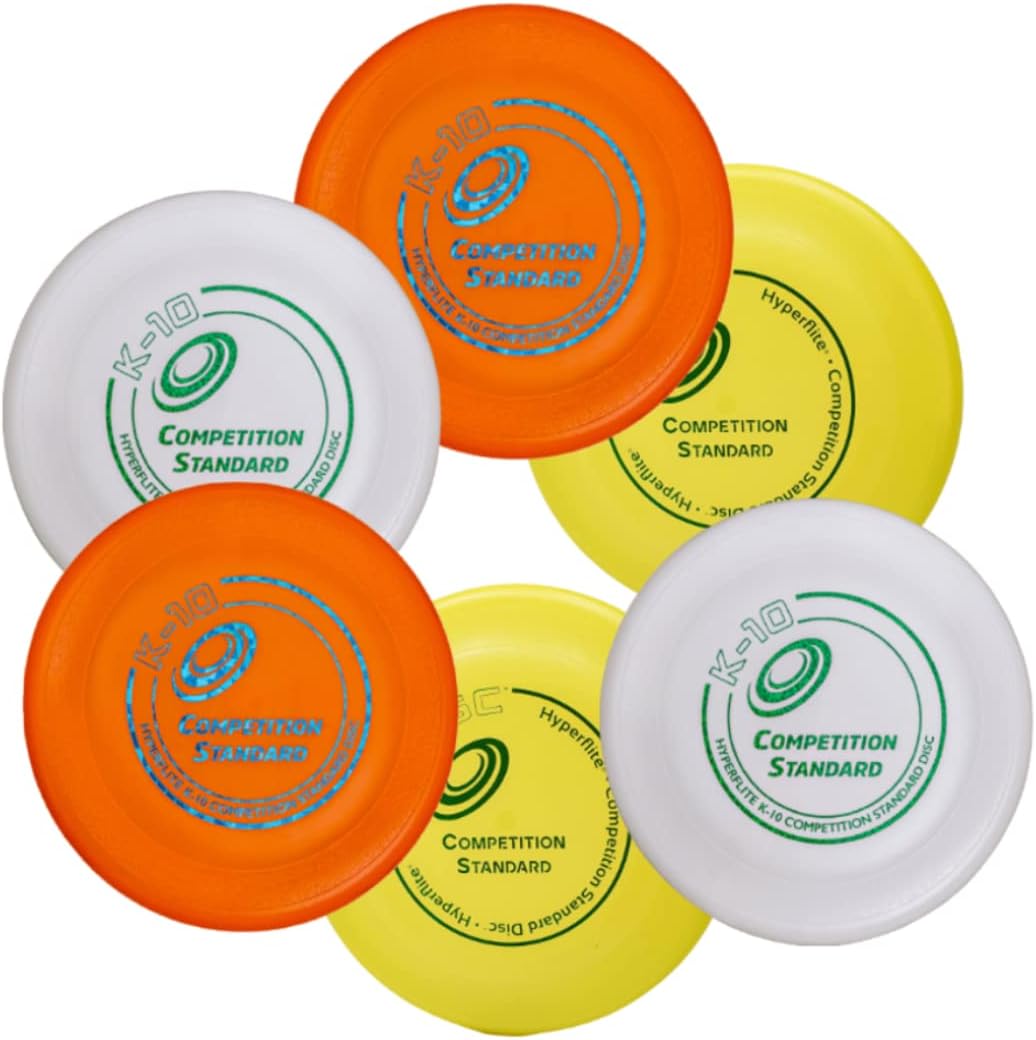 Hyperflite K-10 Dog Discs 6-Pack - Ultra-Long Flights - Secure Grip