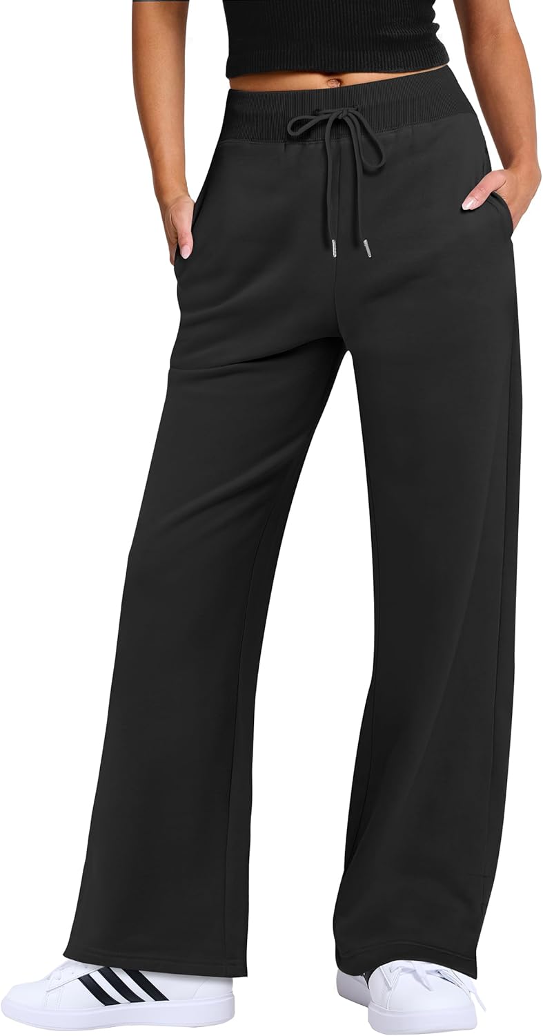 Wide Leg Pants for Women - High Waist Drawstring Joggers