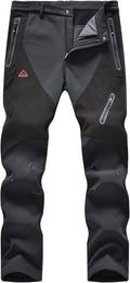 Men's Snow Pants Waterproof Insulated Fleece Lined - Zip Pockets