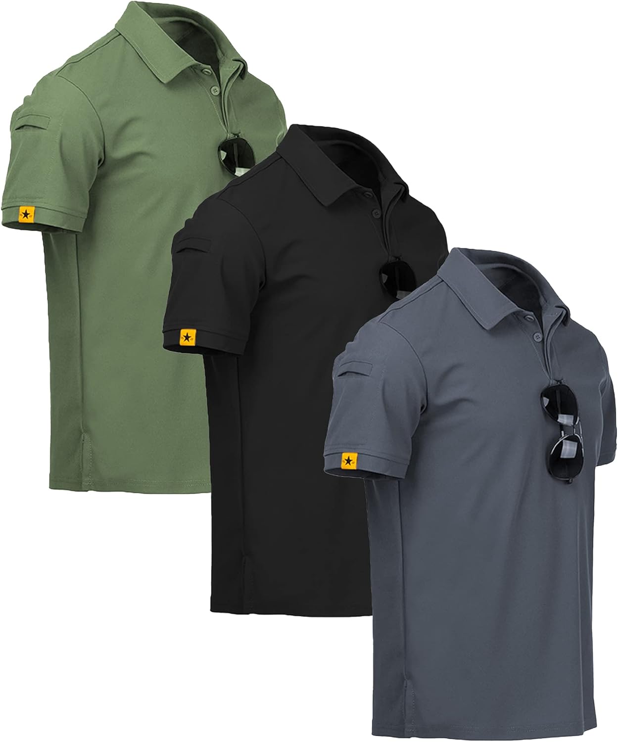 ZITY 3 Pack Mens Polo Shirt Short Sleeve for Sports and Casual Wear