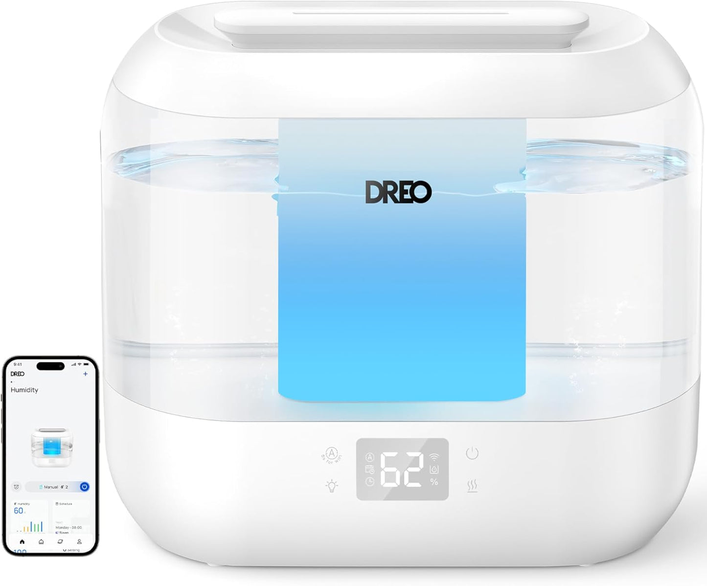 Dreo Smart Humidifier for Bedroom with Voice Control & Nightlight