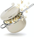 POPSMITH Cream Popcorn Popper - 6Qt Stovetop Stainless Steel