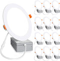12 Pack 6 in 6000K Daylight Ultra-Thin LED Recessed Ceiling Light