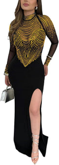Elegant Rhinestone Sleeveless Party Dress for Nightlife Events