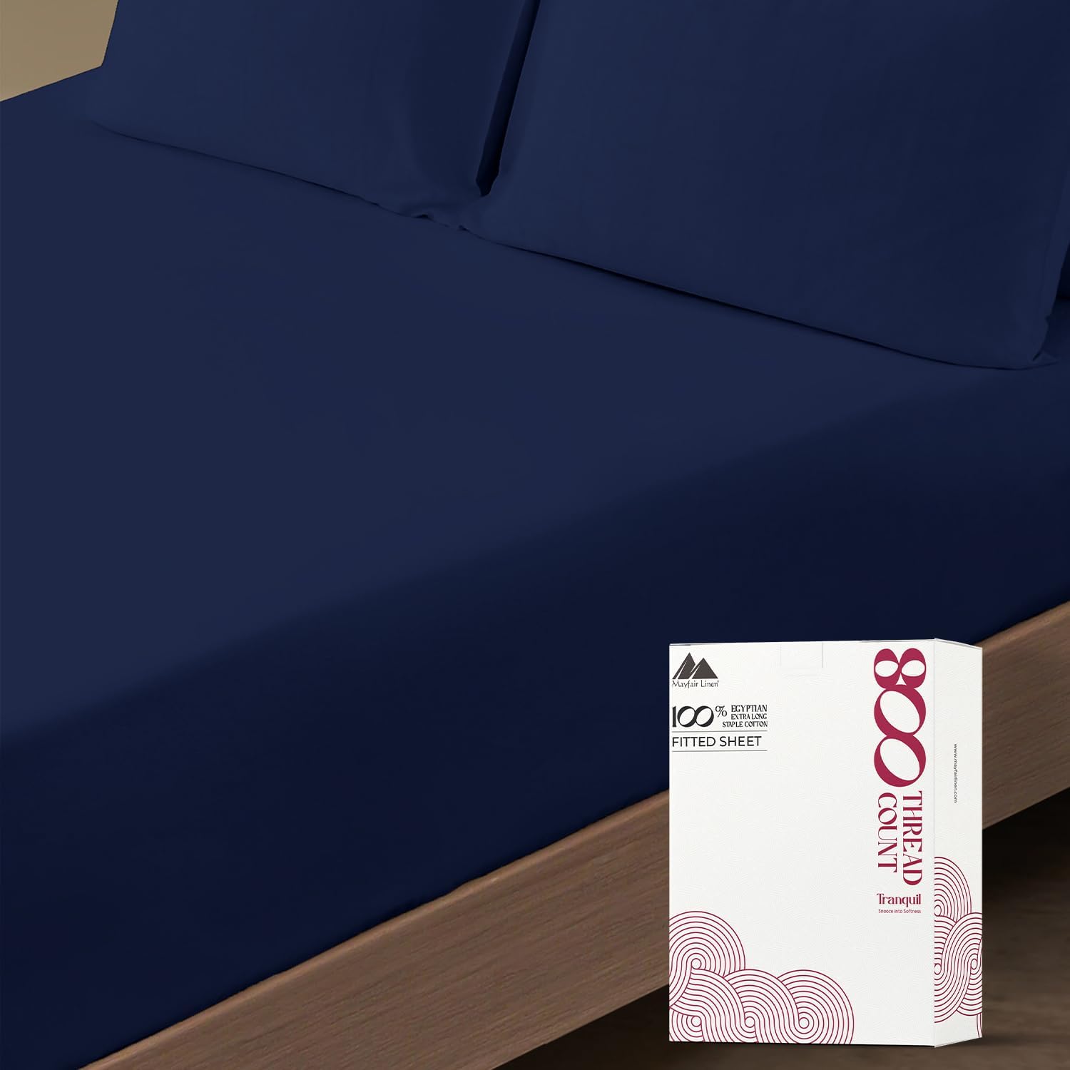 Luxurious 100% Egyptian Cotton Queen Fitted Sheet - Navy Blue