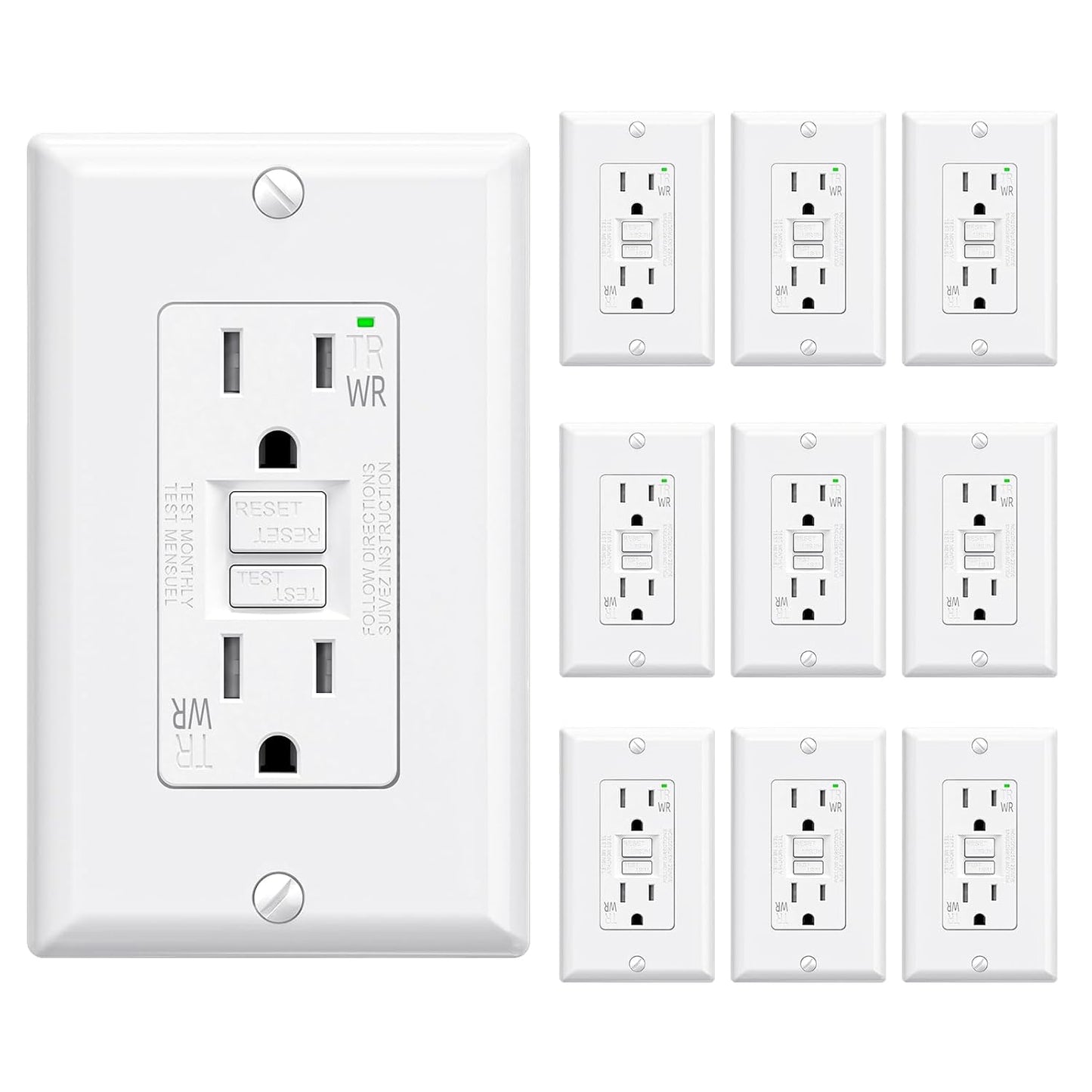 ELEGRP Outdoor GFCI Outlet 15 Amp for Ultimate Safety and Reliability