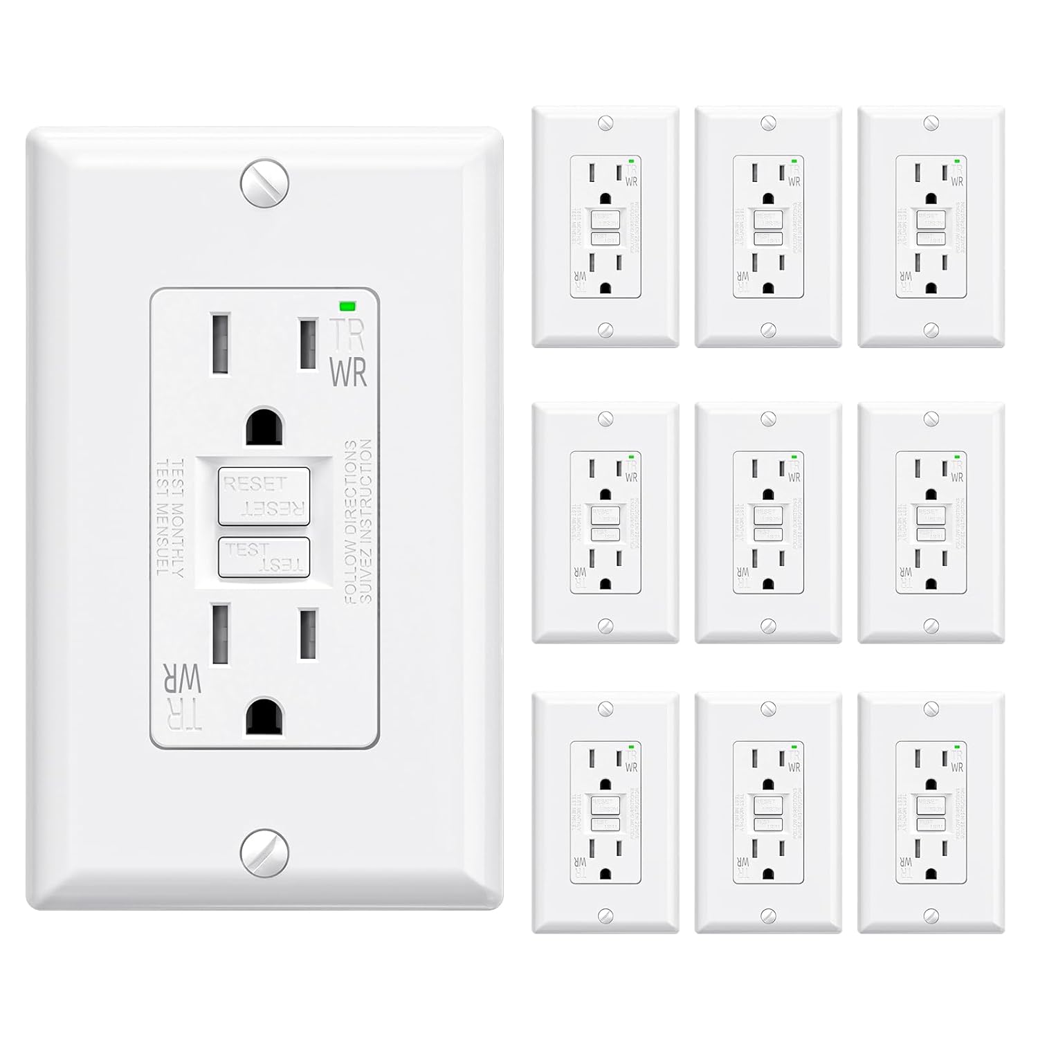 ELEGRP Outdoor GFCI Outlet 15 Amp for Ultimate Safety and Reliability