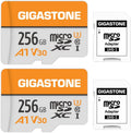 GIGASTONE 256GB Micro SD Card 2-Pack - Fast 4K Video Storage