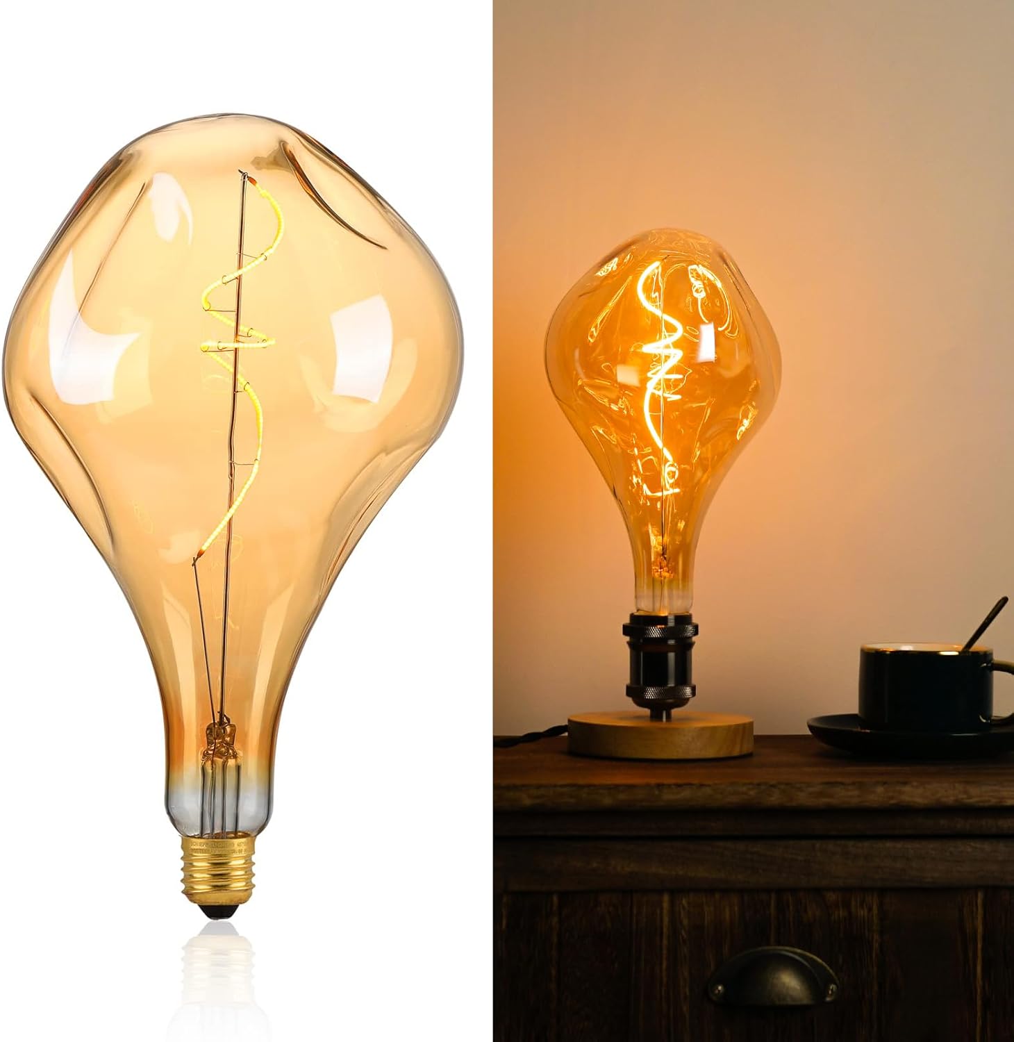 OMED Large Edison Light Bulb 100 Watt for Unique Atmosphere
