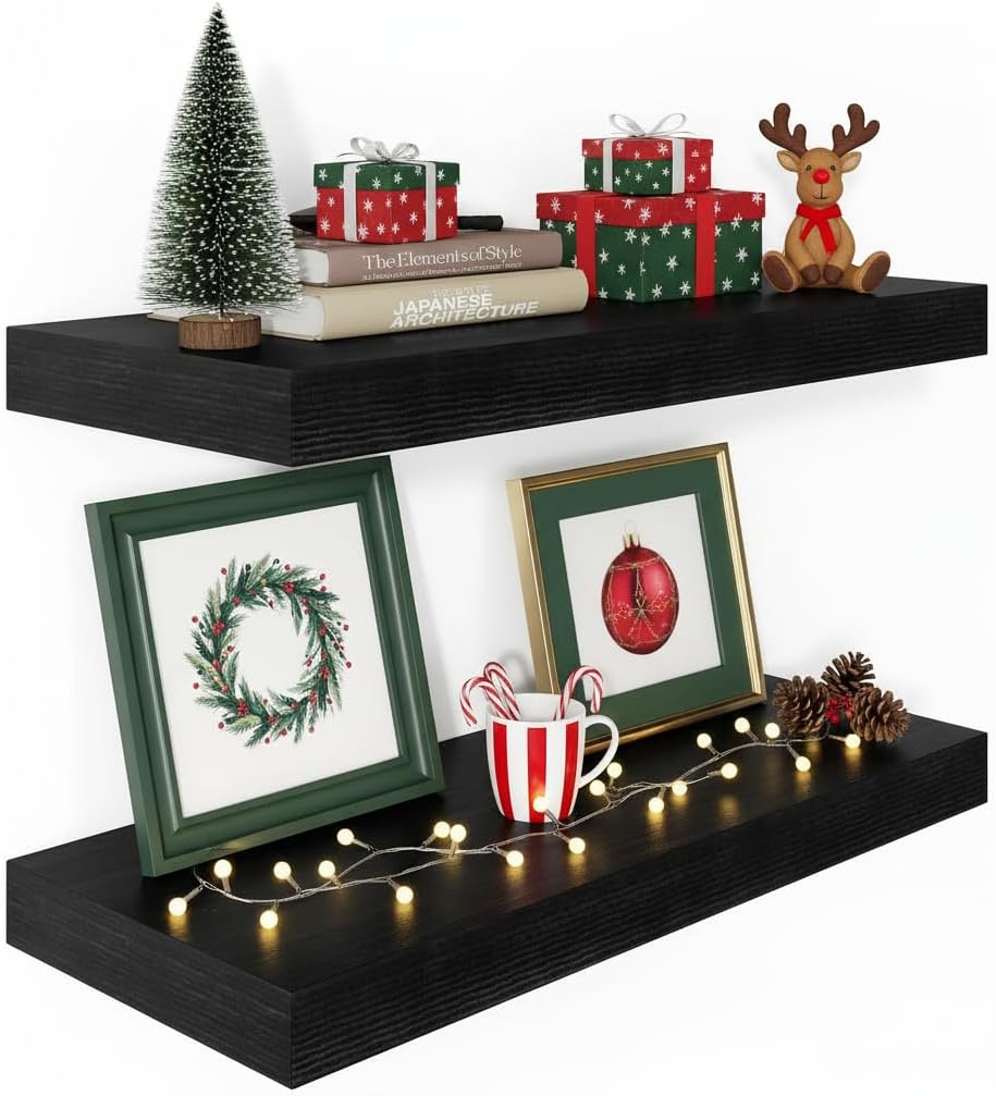 Black Floating Shelves for Wall - Modern Home Decor Solution