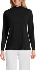 Lands' End Women's Relaxed Cotton Long Sleeve Mock (Style MZHX)