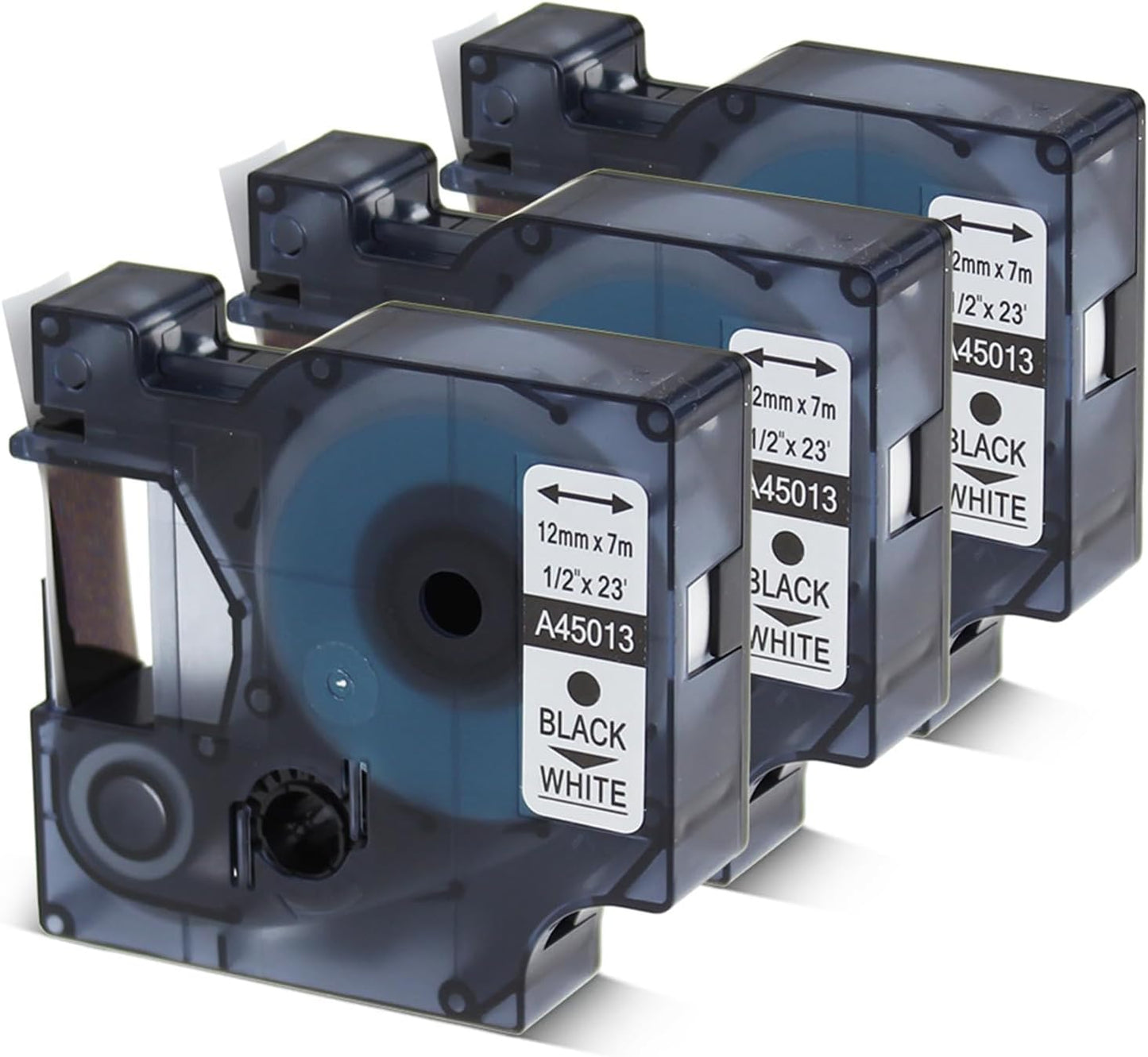 3 Pack Black on White Label Tape for DYMO 160