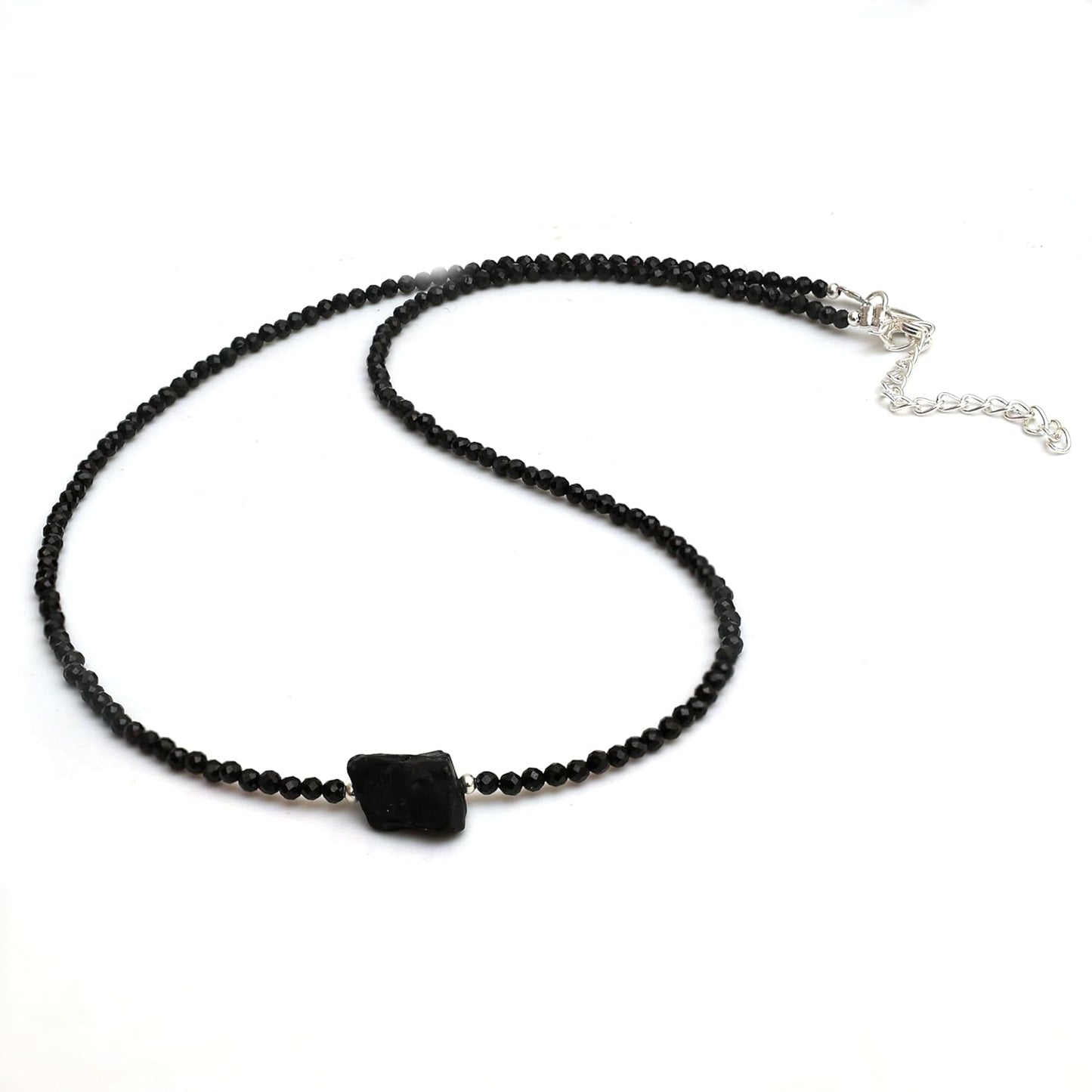 Gempires Gemstone Beaded Necklace with Raw Stone Crystal Jewelry