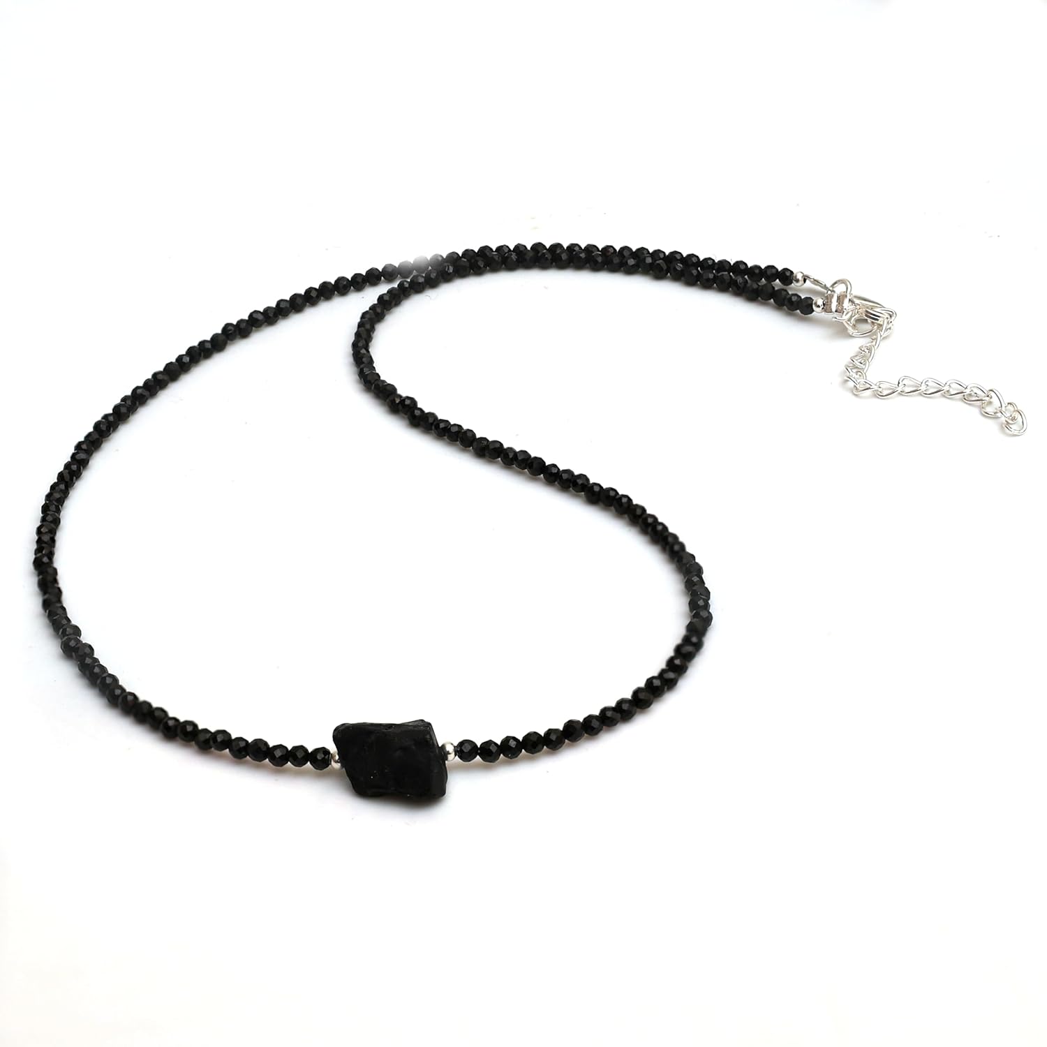 Gempires Gemstone Beaded Necklace with Raw Stone Crystal Jewelry