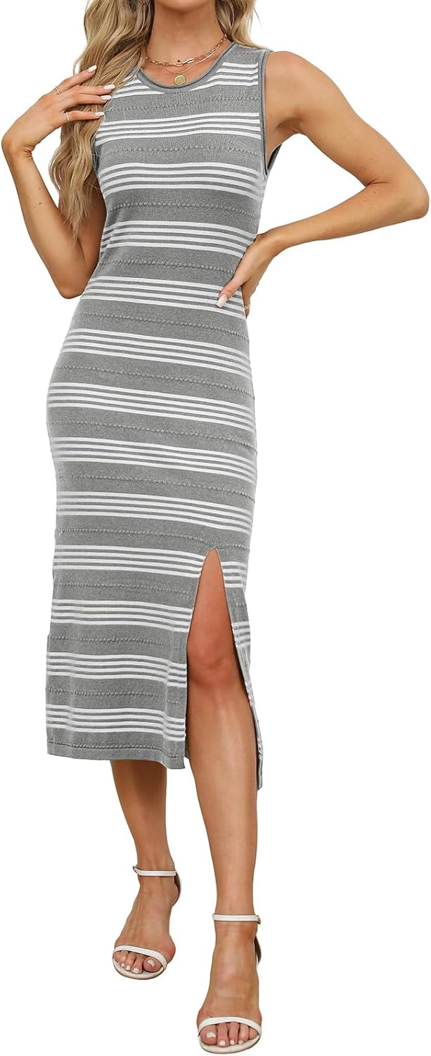WIHOLL Womens Bodycon Summer Casual Midi Sundress Review