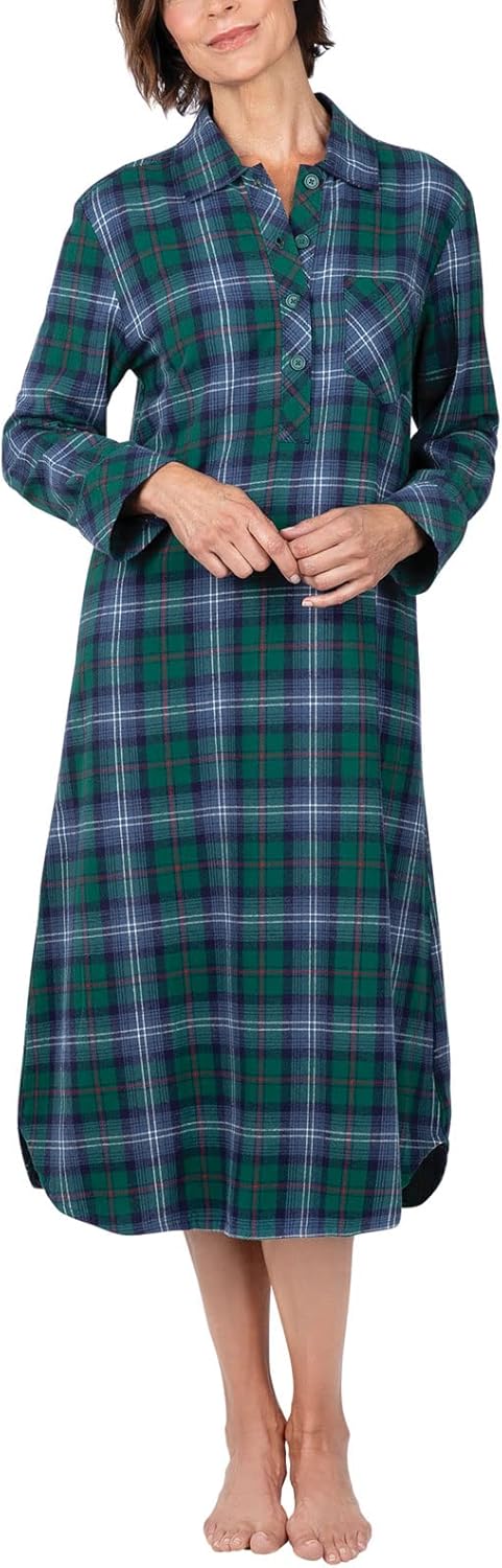 PajamaGram Long Flannel Nightgown for Cozy Comfort and Style