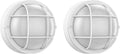 8in Round Bulkhead LED Wall Light 2 Pack - Durable Outdoor Nautical