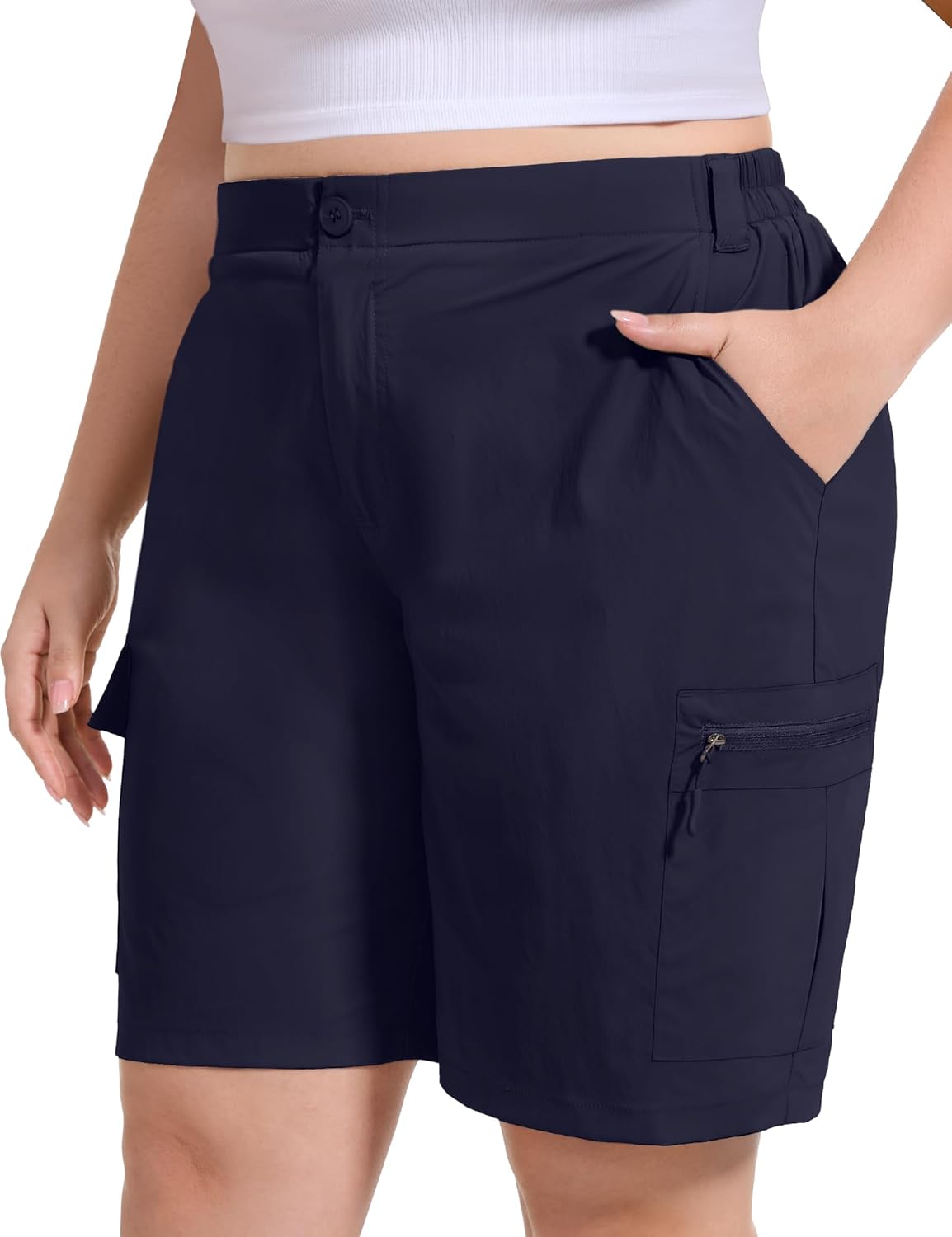 FOREYOND Women's Plus Size Golf Shorts for Summer Activities
