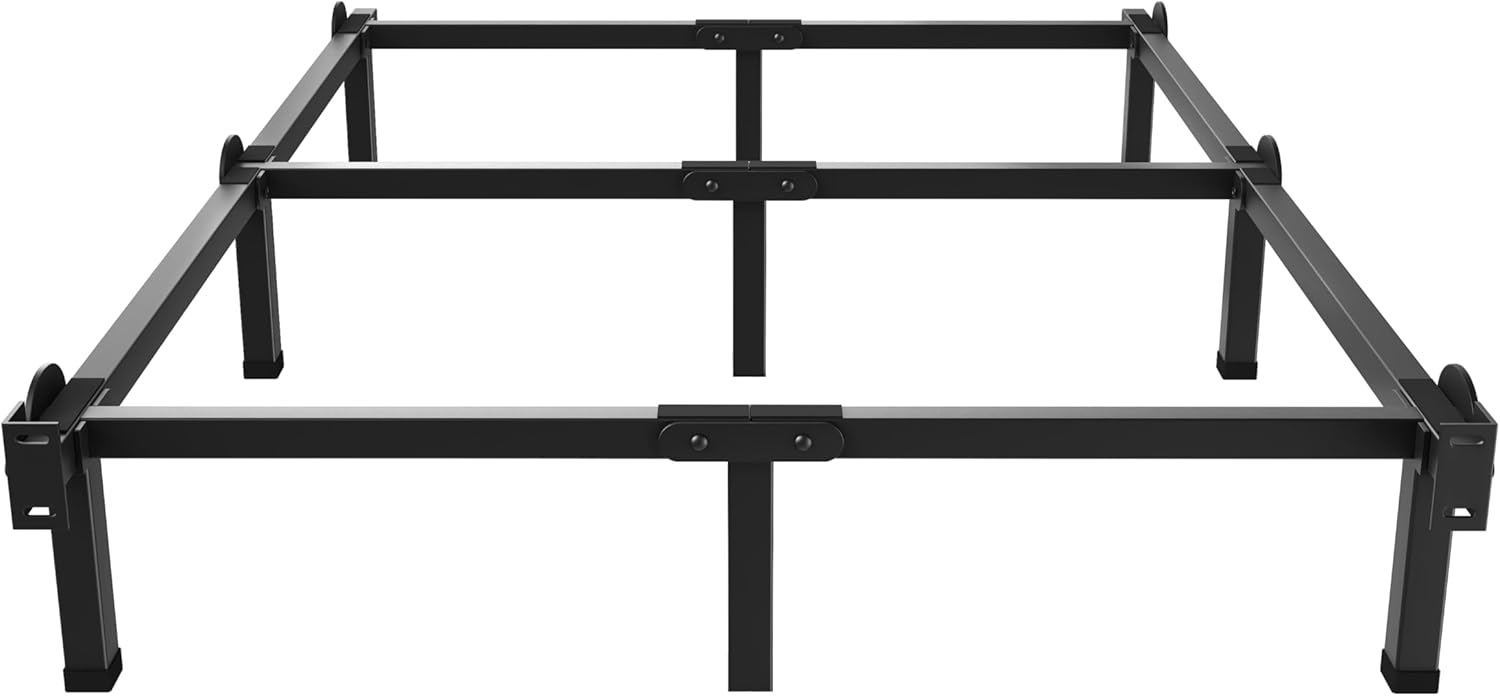 Metal Bed Frame with 9 Legs for California King Support