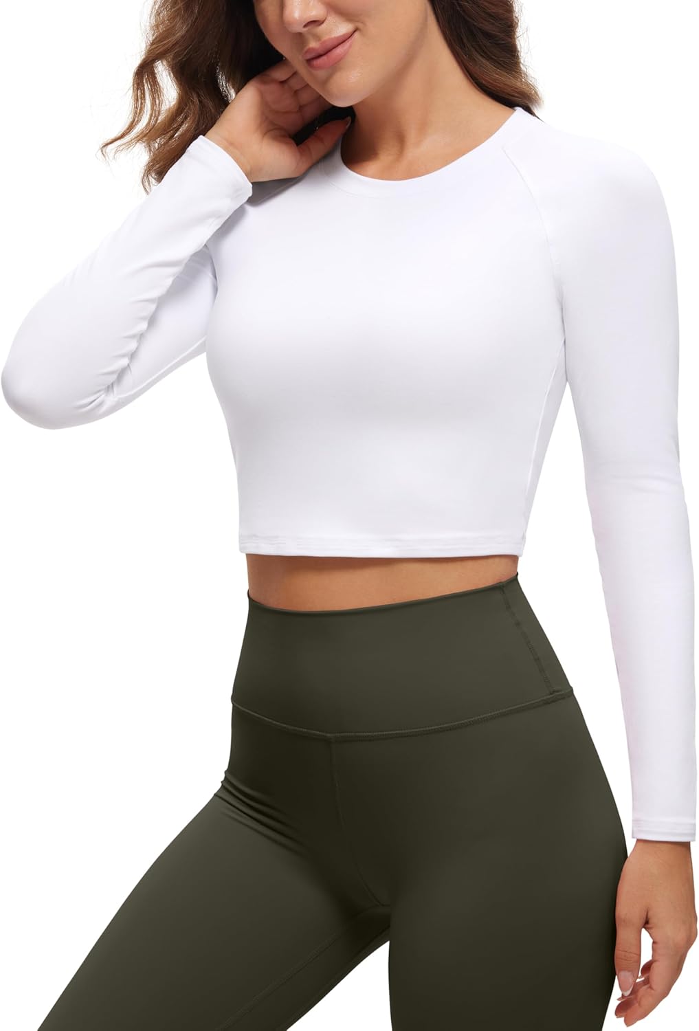 CRZ YOGA Slim Fit Long Sleeve Crop Top