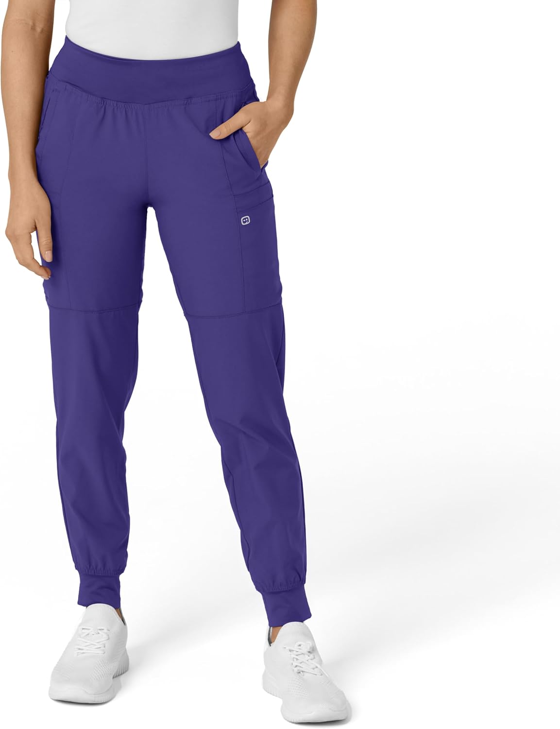 W123 Women's Comfort Waist Cargo Jogger Scrub Pant for All Day Wear