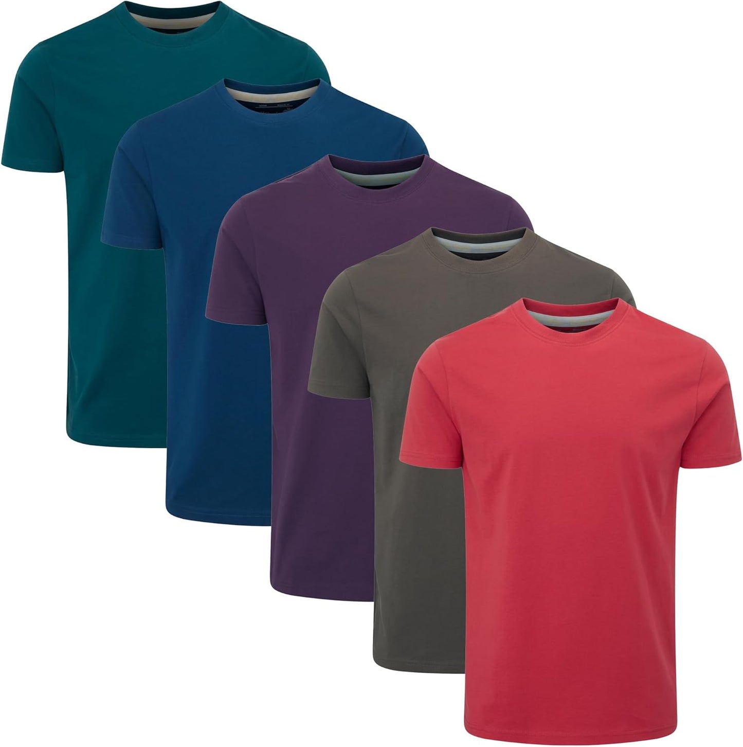 Charles Wilson Men's 5 Pack Crew Neck T-Shirt for Everyday Wear