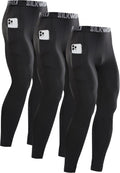 Compression Pants Pockets Cool Dry Gym Leggings - Performance Fit