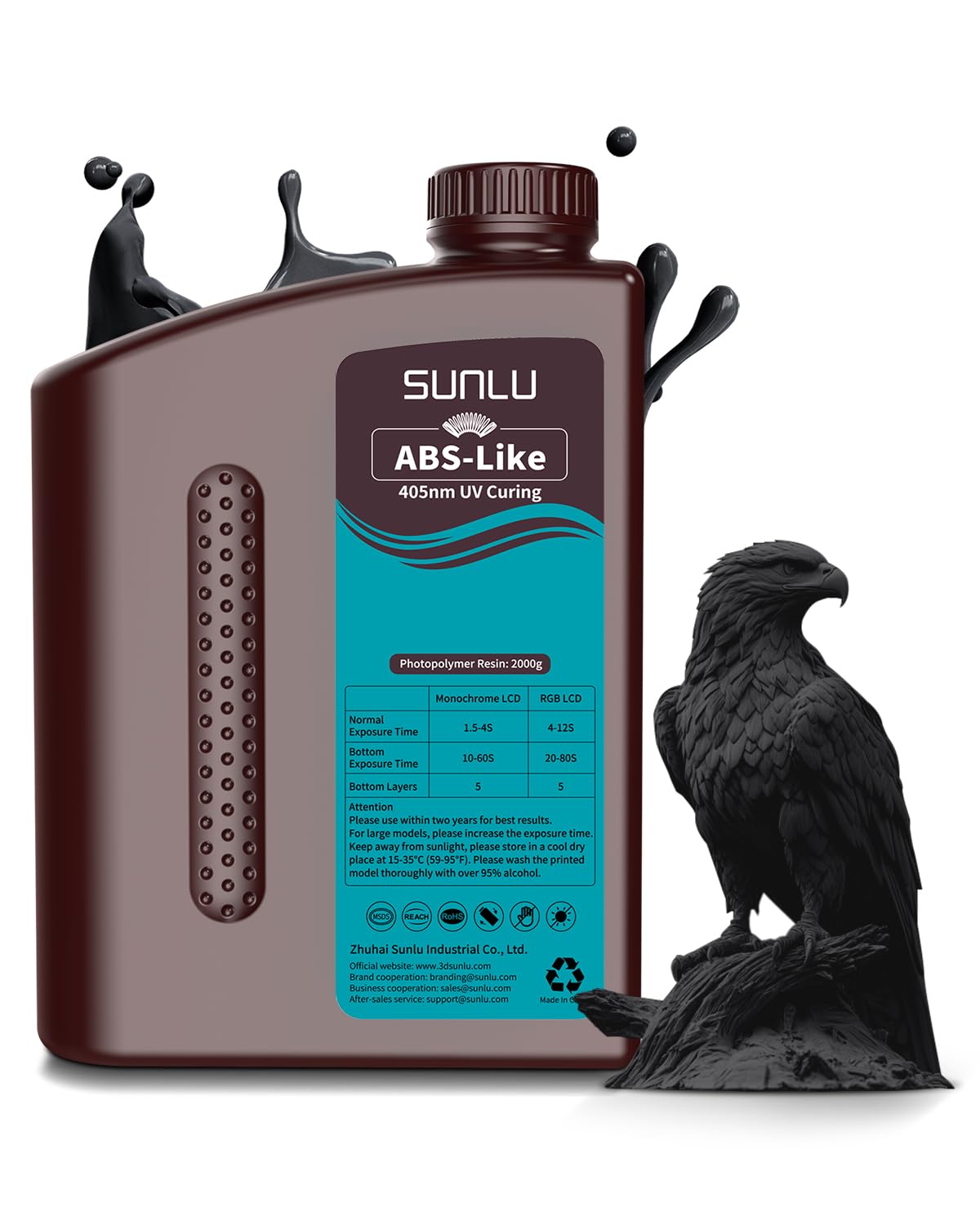 SUNLU 2000G ABS-Like 3D Printer Resin for High Precision Prints
