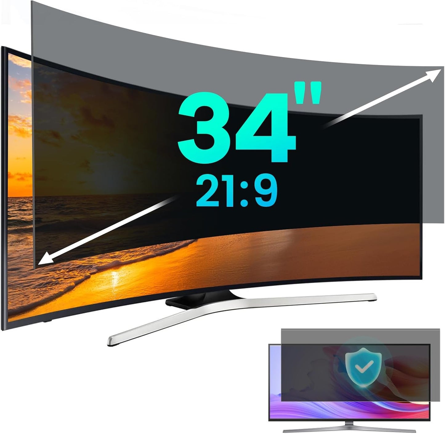 34 Inch Computer Privacy Screen Filter for Widescreen Monitors