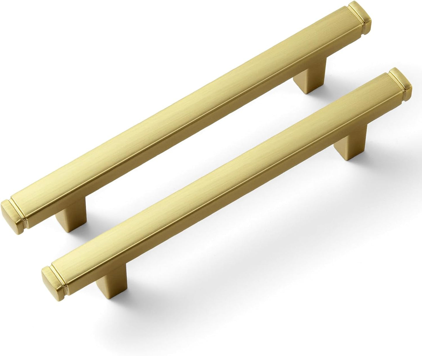 Goo-Ki Brushed Brass Drawer Handles for Kitchen Cabinets 6-Pack