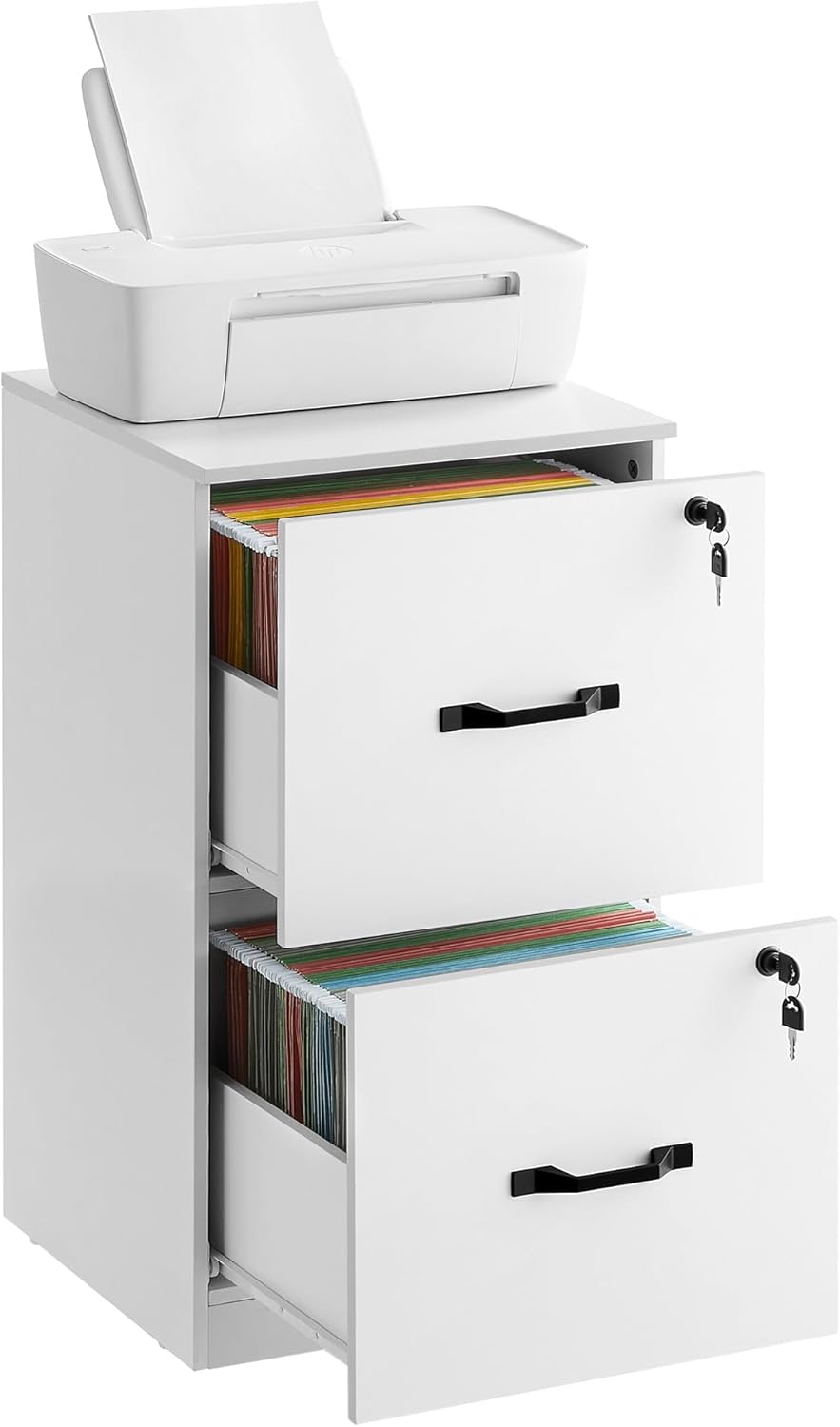 VASAGLE 2 Drawers File Cabinet with Lock for Office Use