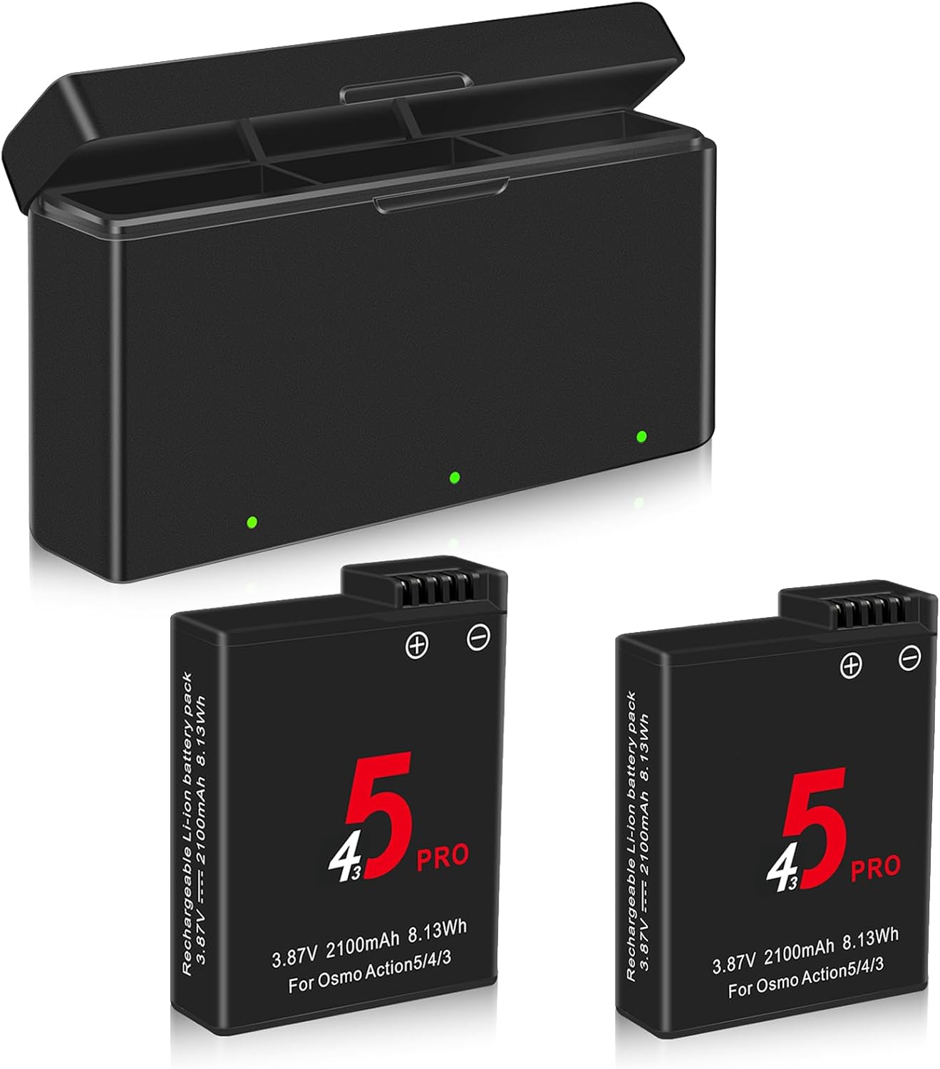Osmo Action 5 Pro Battery Charger Kit with 2-Pack Batteries