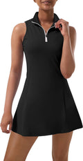 Women's Tennis Dress with Performance Shorts and Side Pockets