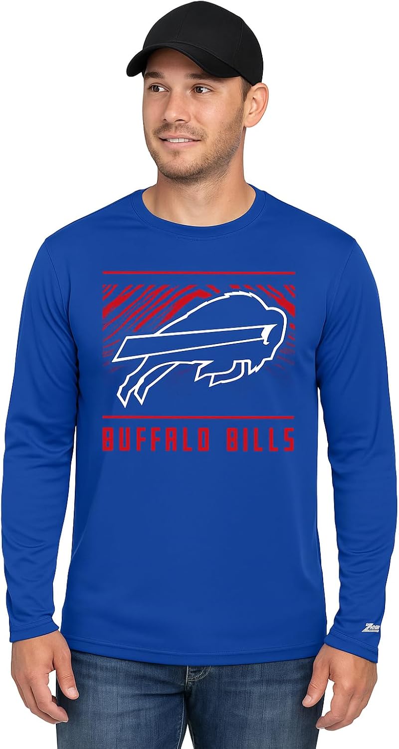 Zubaz NFL Men's Long Sleeve Team Graphic T-Shirt for Fans