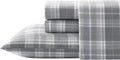 Flannel Sheets Queen Size Mulholland Plaid Grey - Soft, Warm Comfort