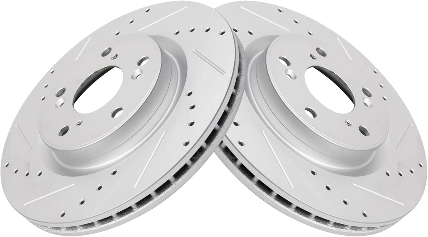 TRQ Front Performance Brake Rotors Set for Honda CR-V 2012-2016
