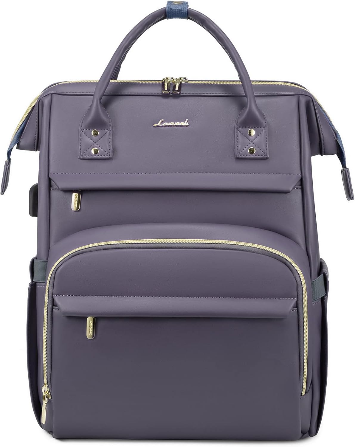 LOVEVOOK Leather Laptop Backpack for Women with USB Port