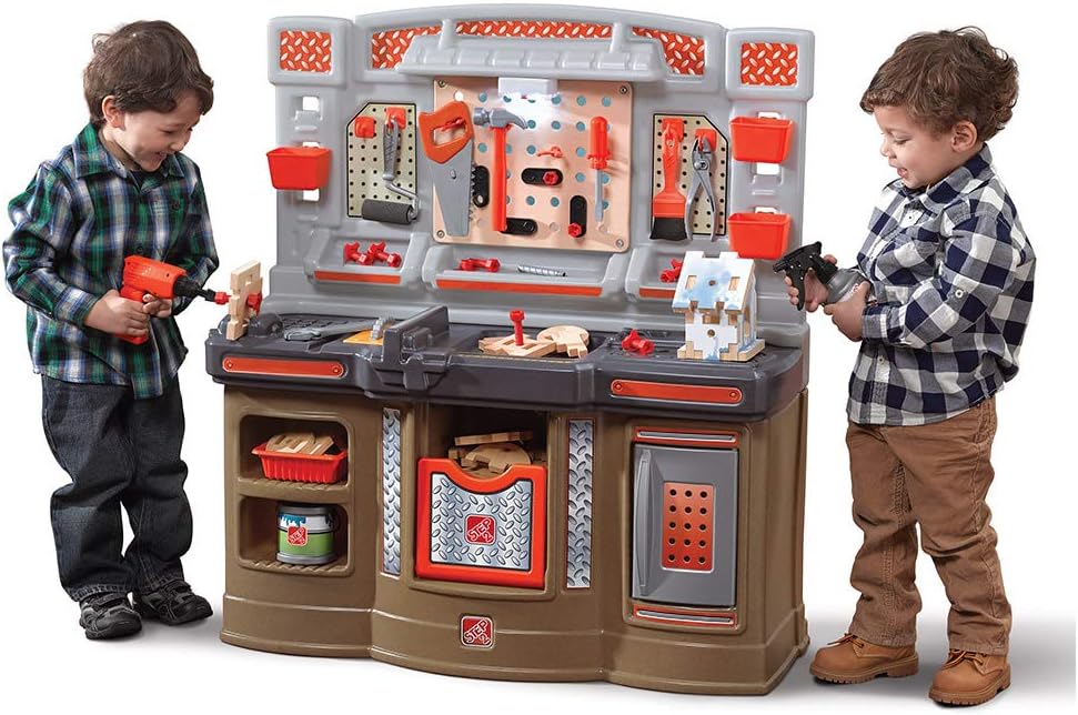 Step2 Big Builders Pro Kids Workbench for Fun Interactive Play