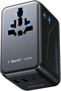 MOMAX Universal Travel Adapter GaN 100W - Compact 6-Port Charger