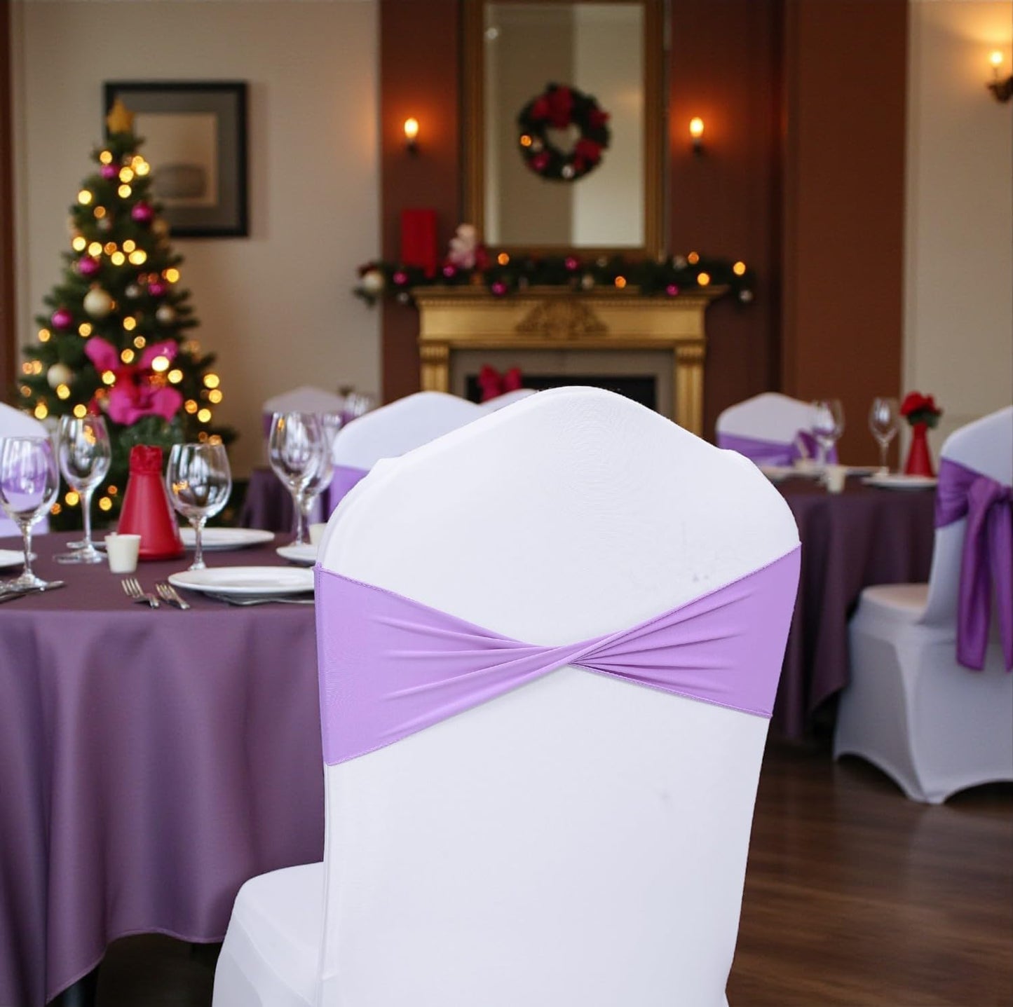 MDS 125 Pack Spandex Chair Sashes for Weddings and Parties