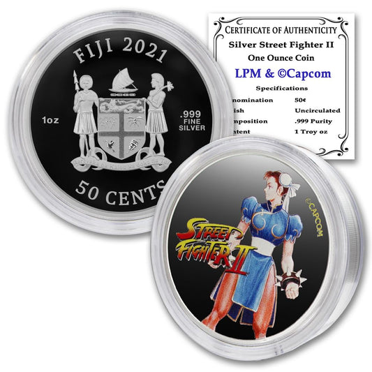 2021 1 oz Silver Fiji Street Fighter II Chun-Li Coin Review