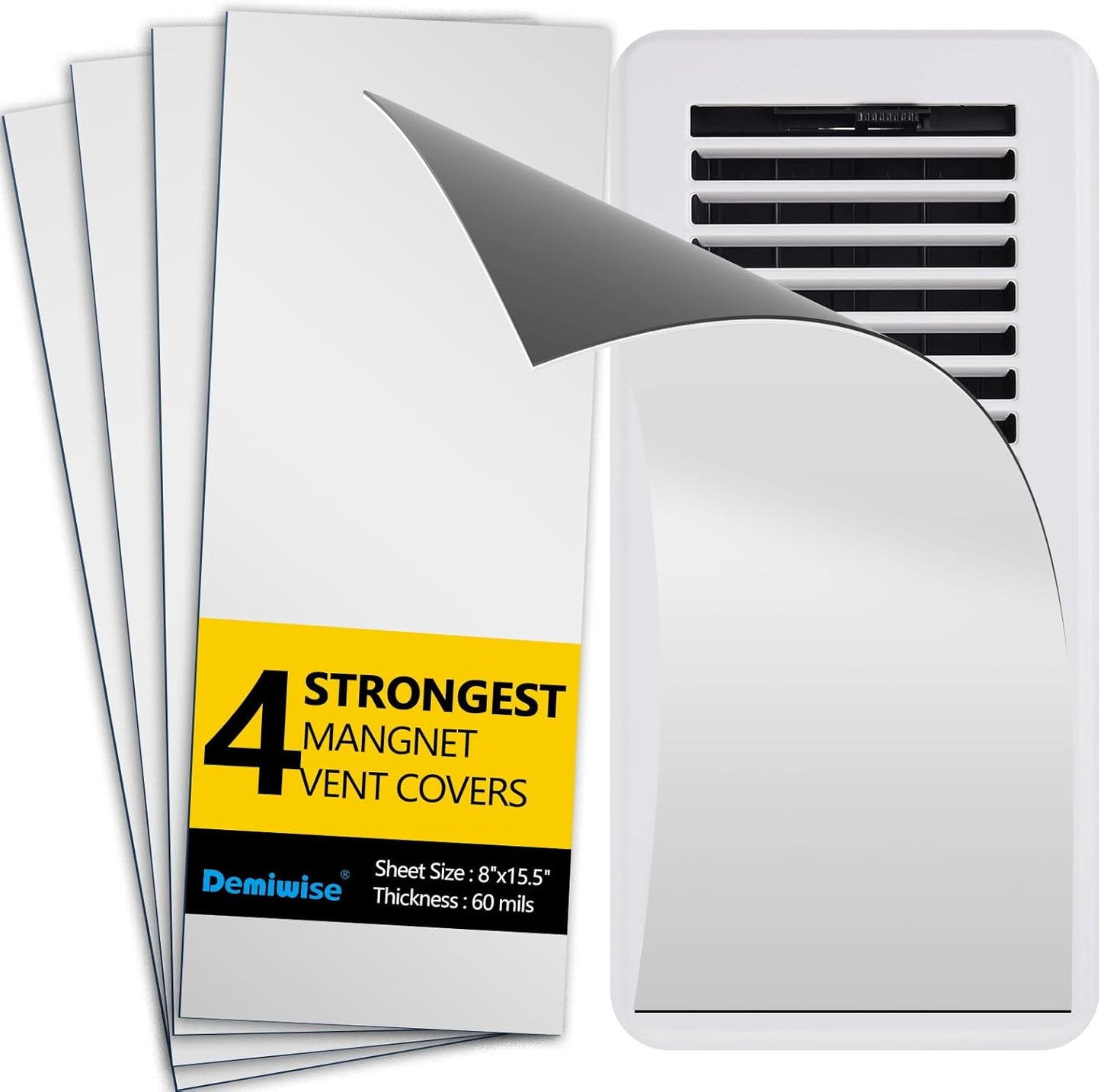 Magnetic Vent Covers 4Pcs White/Brown - Improve Airflow Efficiency!