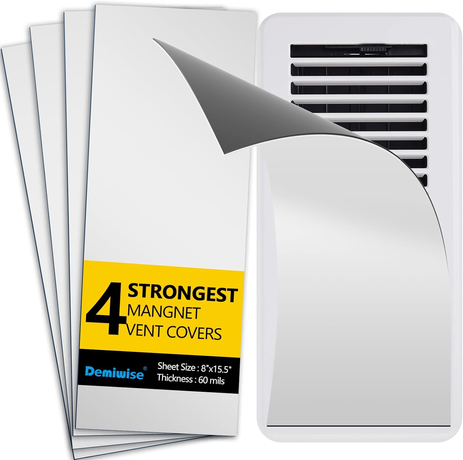 Magnetic Vent Covers 4Pcs White/Brown - Improve Airflow Efficiency!