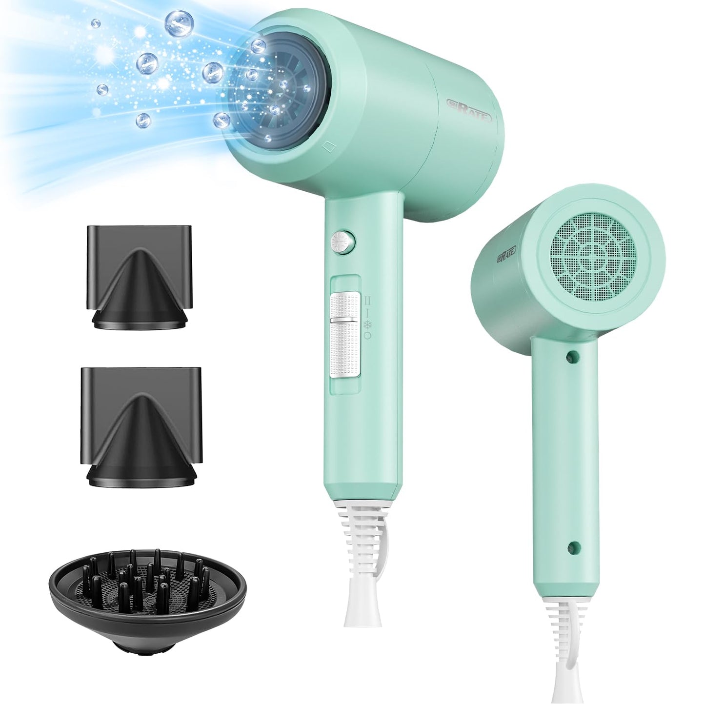 SHRATE Lightweight Ionic Hair Dryer for Fast Drying and Travel