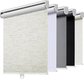 Cordless Roller Shades Linen Cream 26in x 72in - Blackout Room