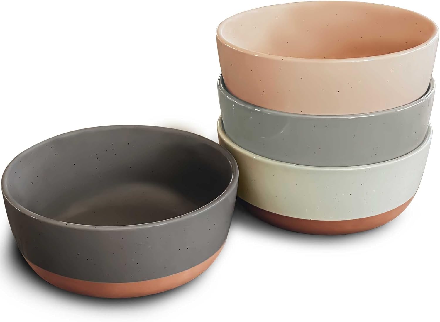 Set of 4 Porcelain Bowls - Microwave & Dishwasher Safe for Soup