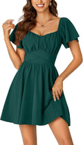 Rooscier Tie Back Square Neck Ruffle Mini Dress - Flowy Everyday Style