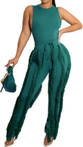 Sexy Two Piece Outfits for Women - Fringe Pants Set Style